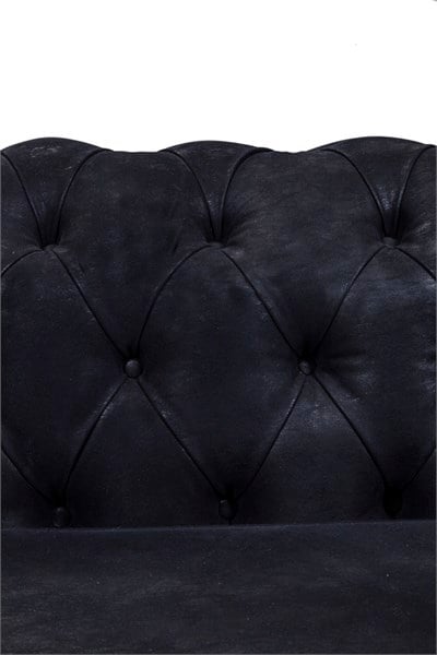 3A Mobilya Black Nubuk Chesterfield