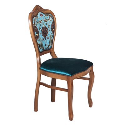 3A Mobilya Ottomon Oymalı Sandalye - Turkuaz