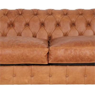 3A Mobilya Old English Real Leather Chesterfield