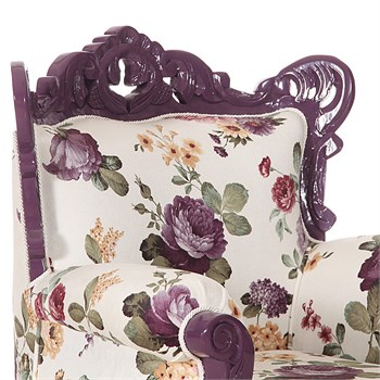 3A Mobilya Purple Flowers Berjer