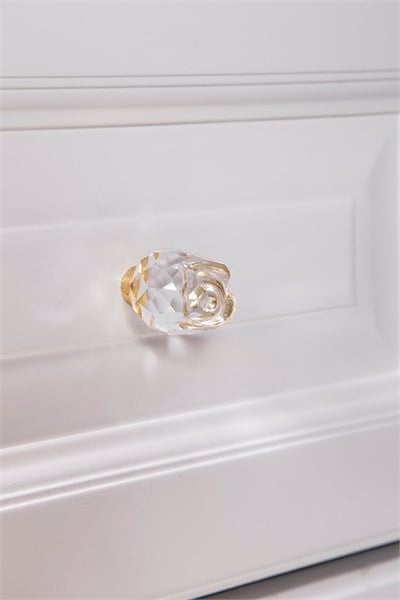 3A Mobilya Oymalı Ağır Komodin - Beyaz