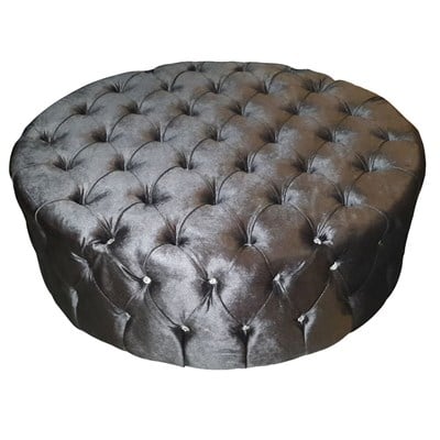 3A Mobilya Full Kapitone Yuvarlak Puf Swaroski Taş Düğmeli