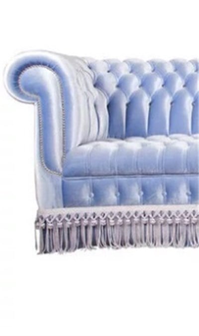 3A Mobilya Su Mavisi Rüya Chesterfield Kanepe