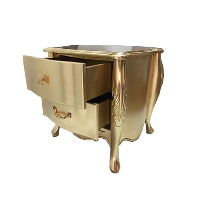 3A Mobilya Bombeli Altın Yaprak Varaklı El Oyması Komedin