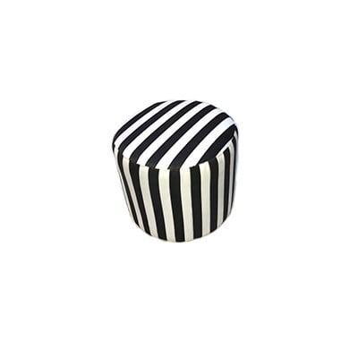 3A Mobilya Attractive Puf - Siyah Beyaz Desen