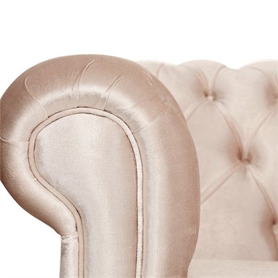 3A Mobilya Modern Örgü Chesterfield - Pembe Beyaz