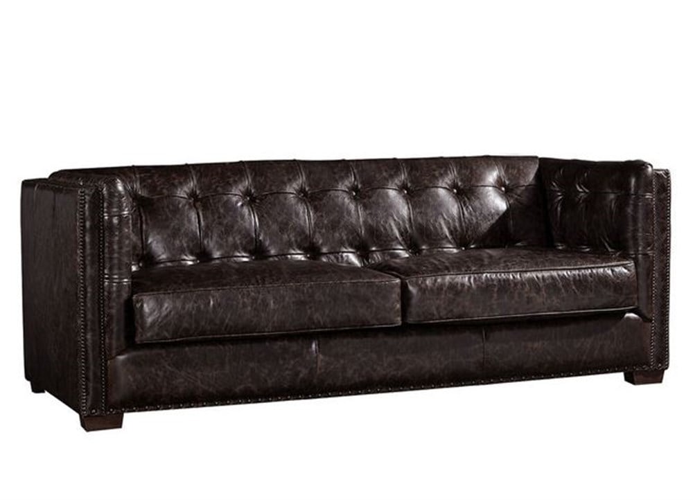 Vintage Dark Brown 3A Tuxedo Kanepe