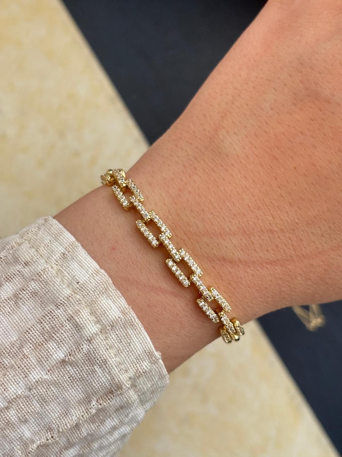 14 K Xuping Baget Kesim Sıralı Bileklik