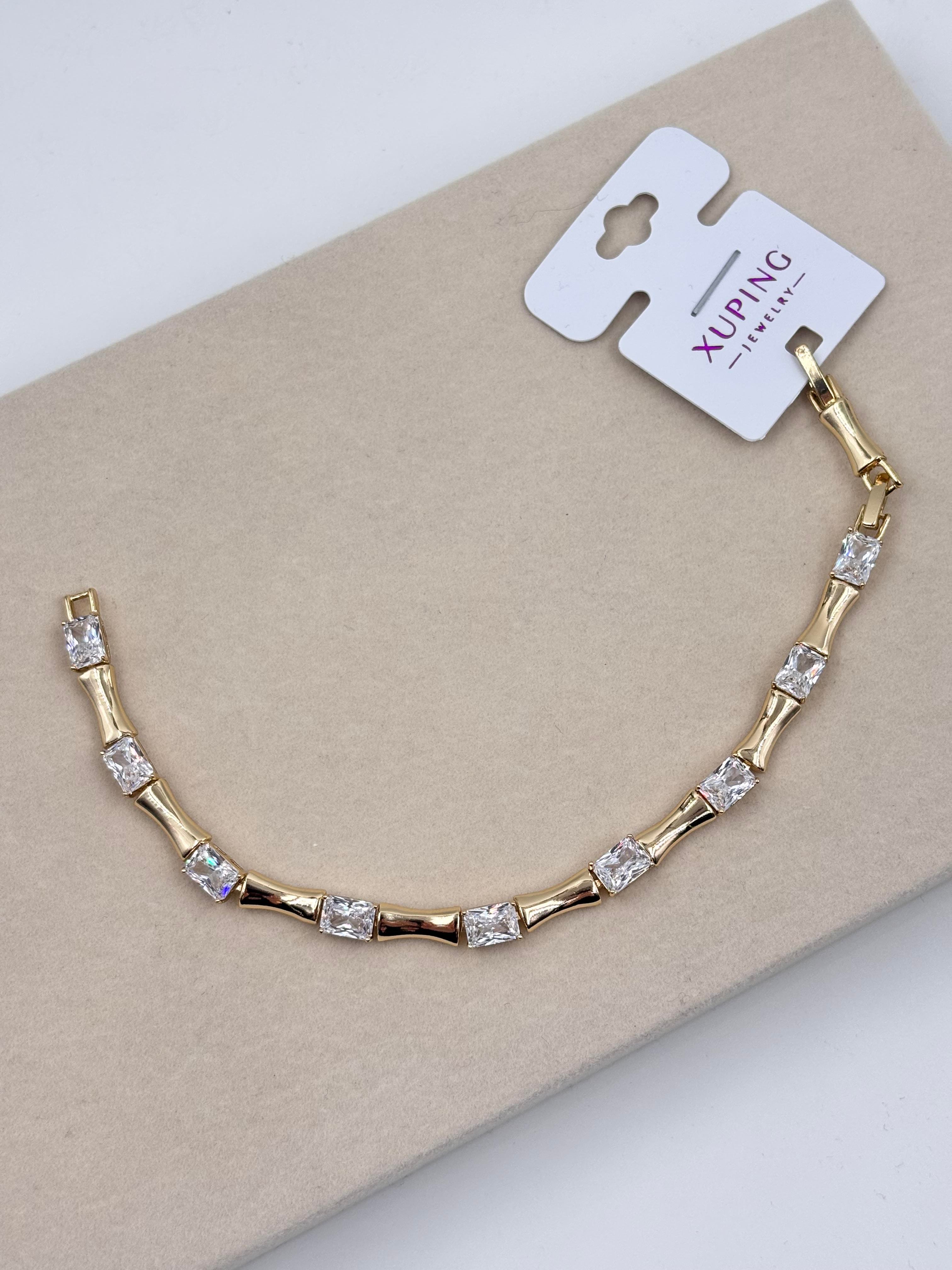 14 K Xuping Kemik Model Zirkon Detay Bileklik(20cm)