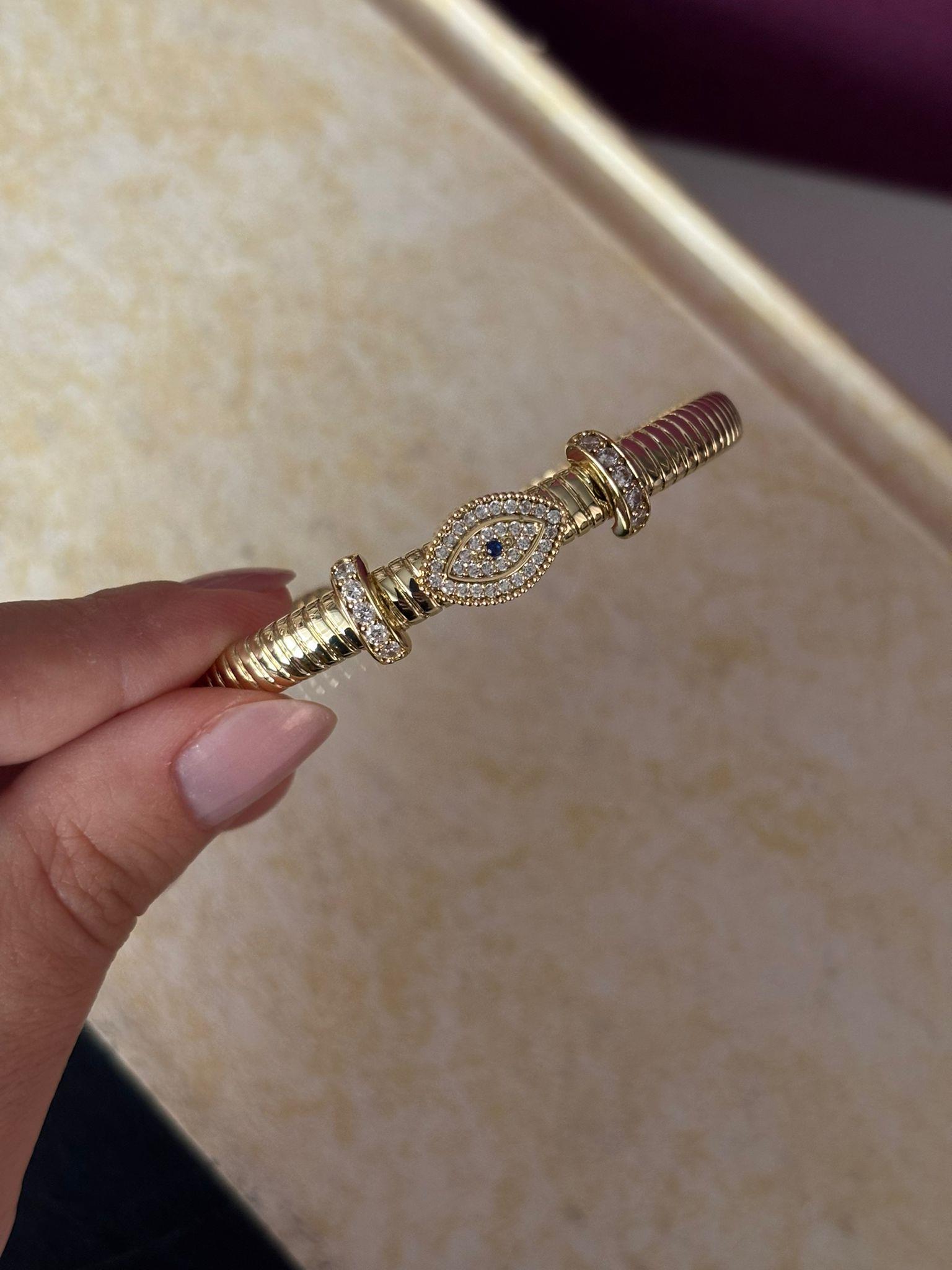 14K Altın Kaplama Göz Bileklik