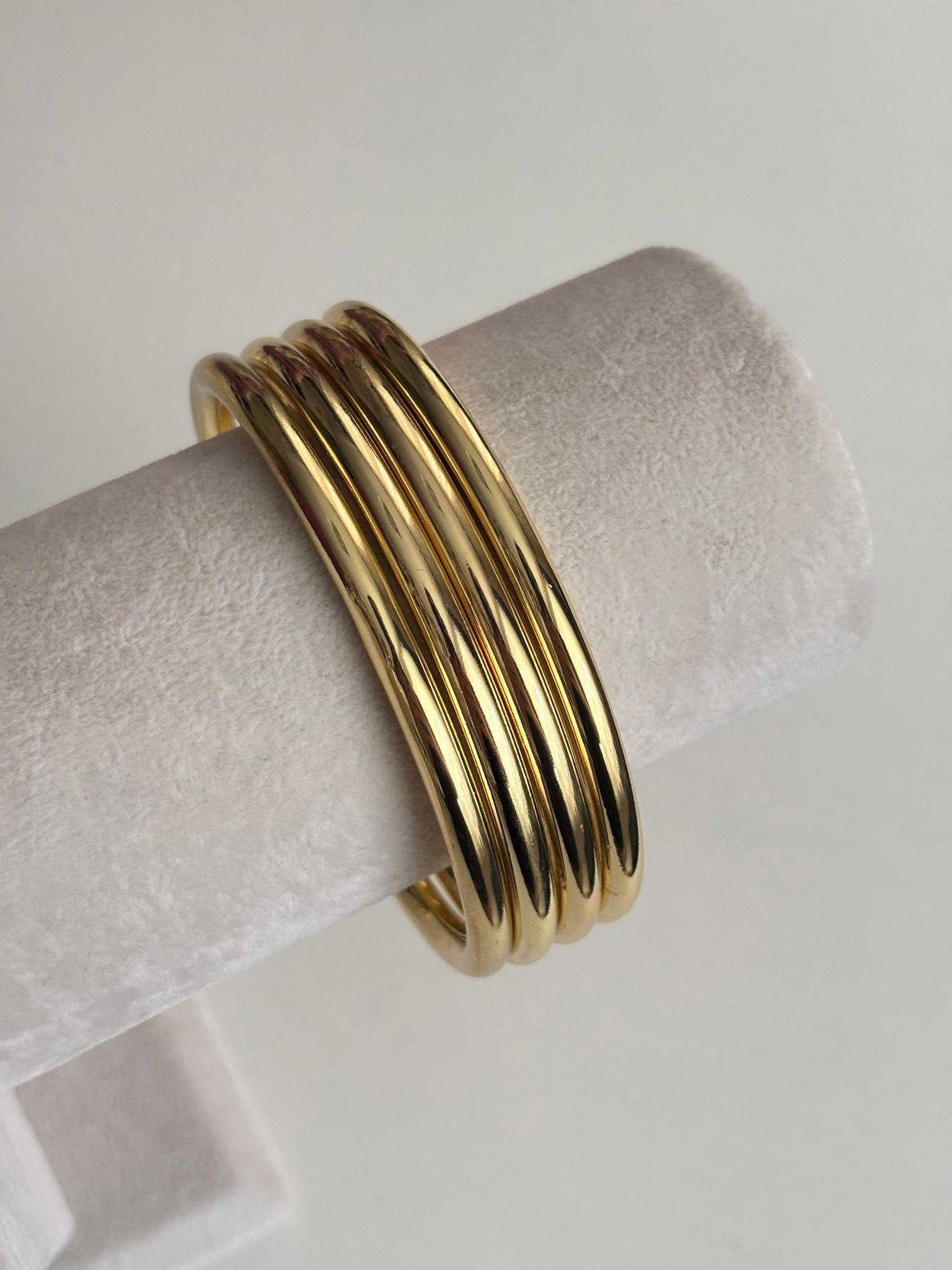 14K Boru Şıngırtılı Bilezik 4'lü