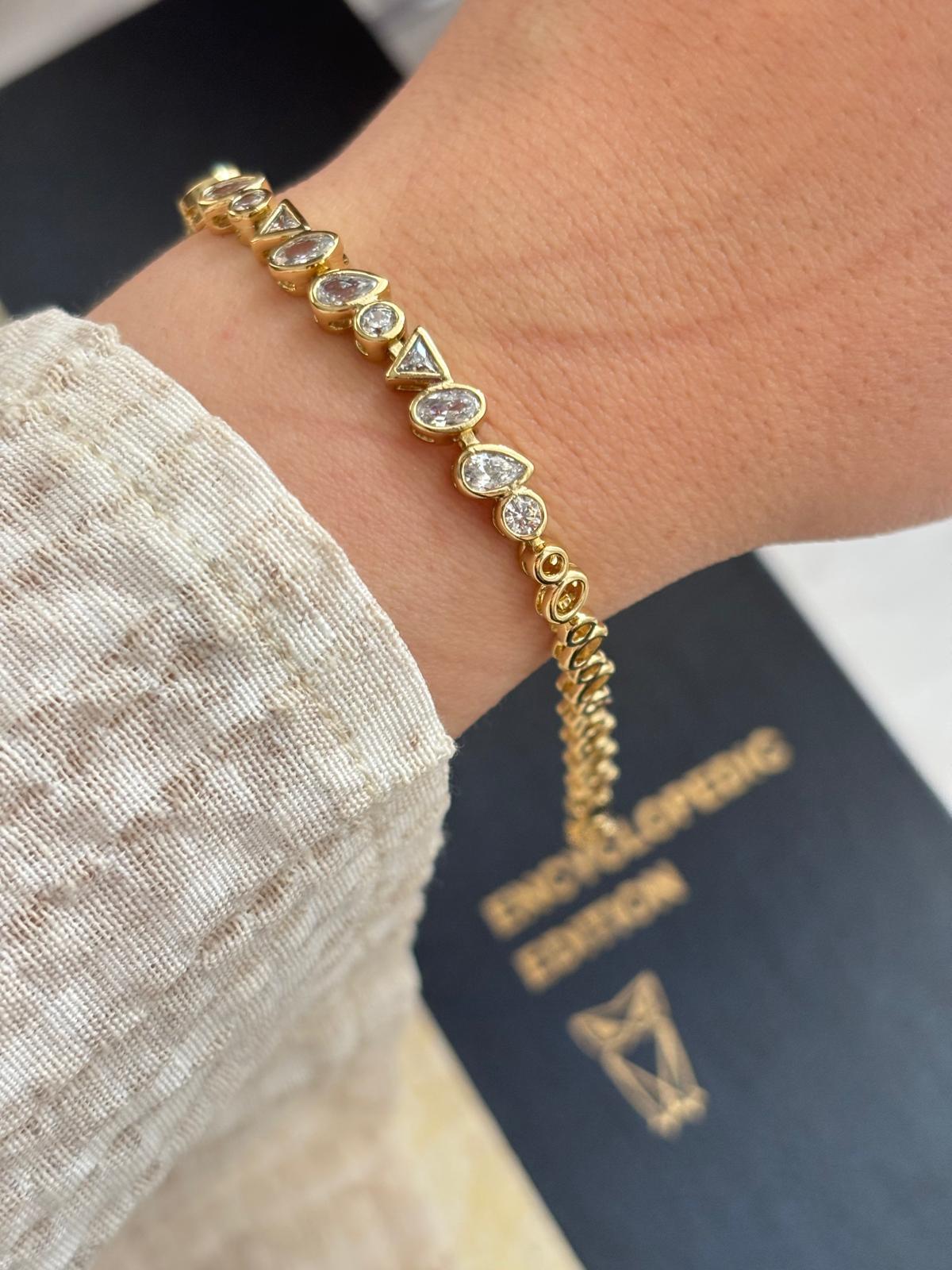 14K Xuping Geometrik Kesim Bileklik