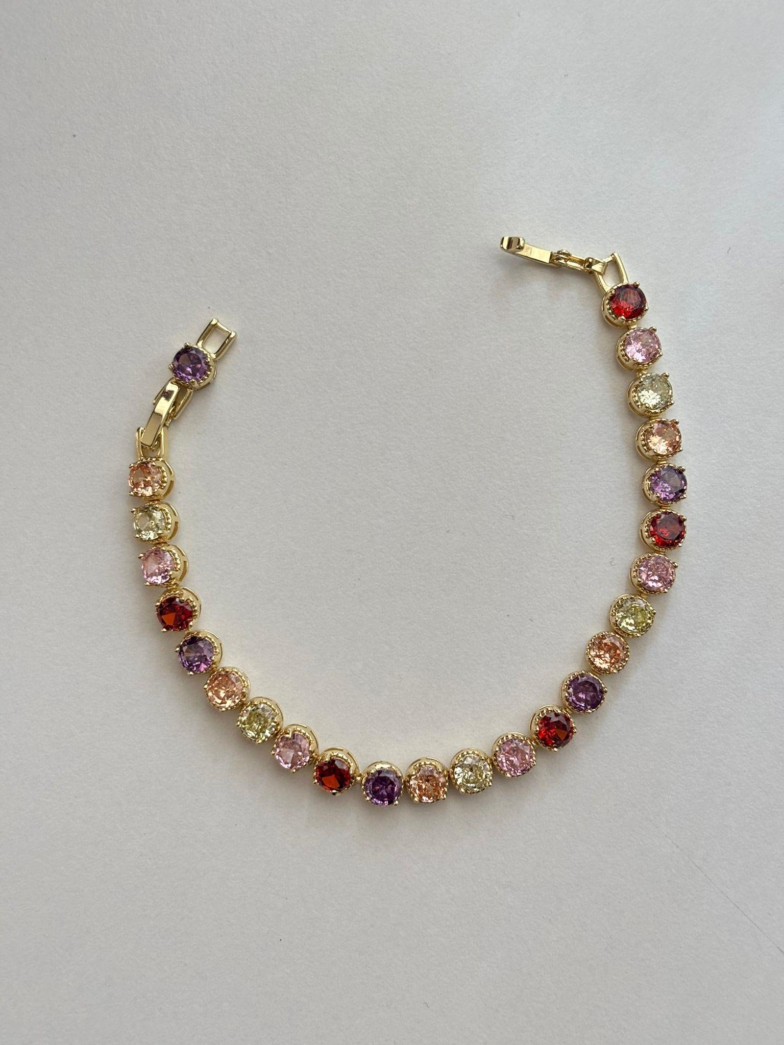 14K Xuping Oval Kesim Gökkuşağı Bileklik