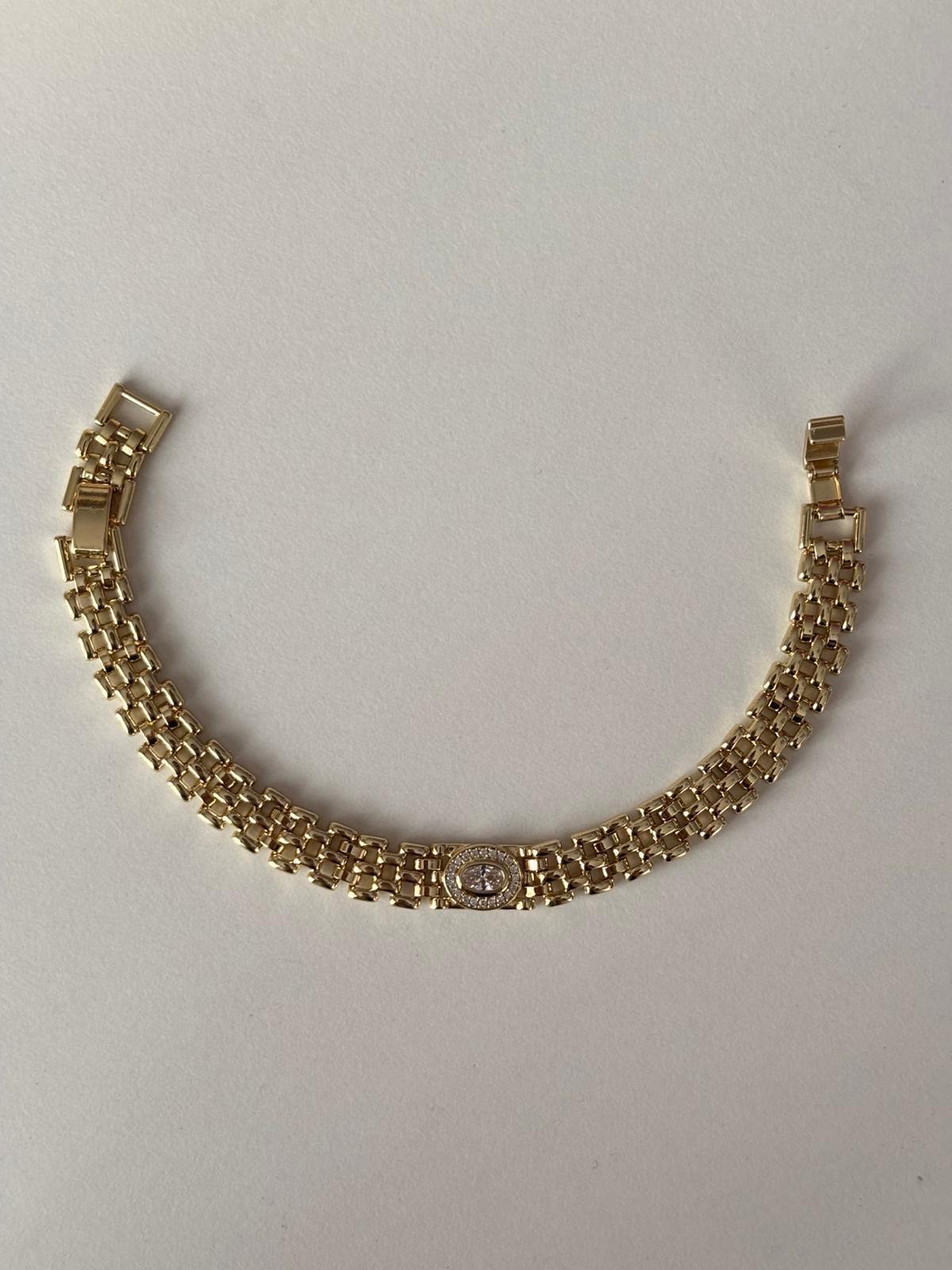 14K Xuping(Altın Kaplama) Sıralı Tek Taş Bileklik