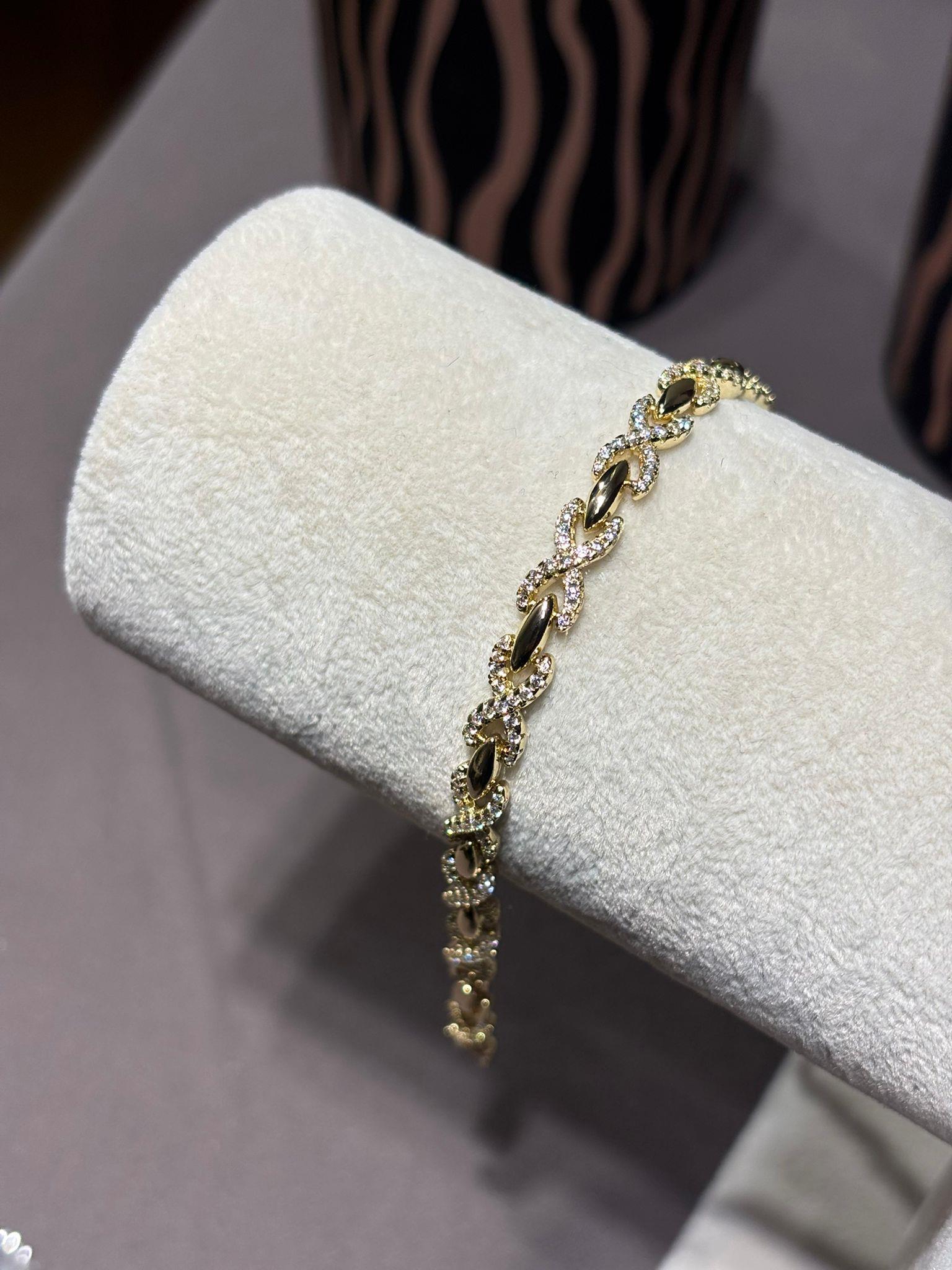 14K Xuping(Altın Kaplama) Zirkon X Model Bileklik