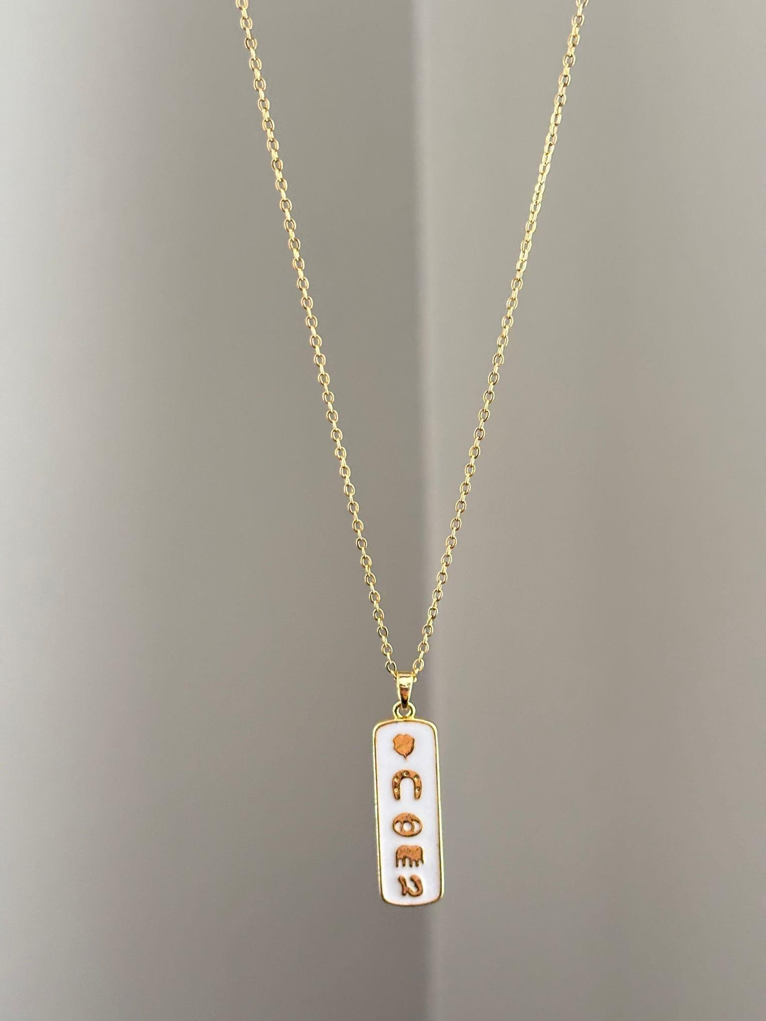 Beyaz Çelik Şans Kolyesi(45cm)