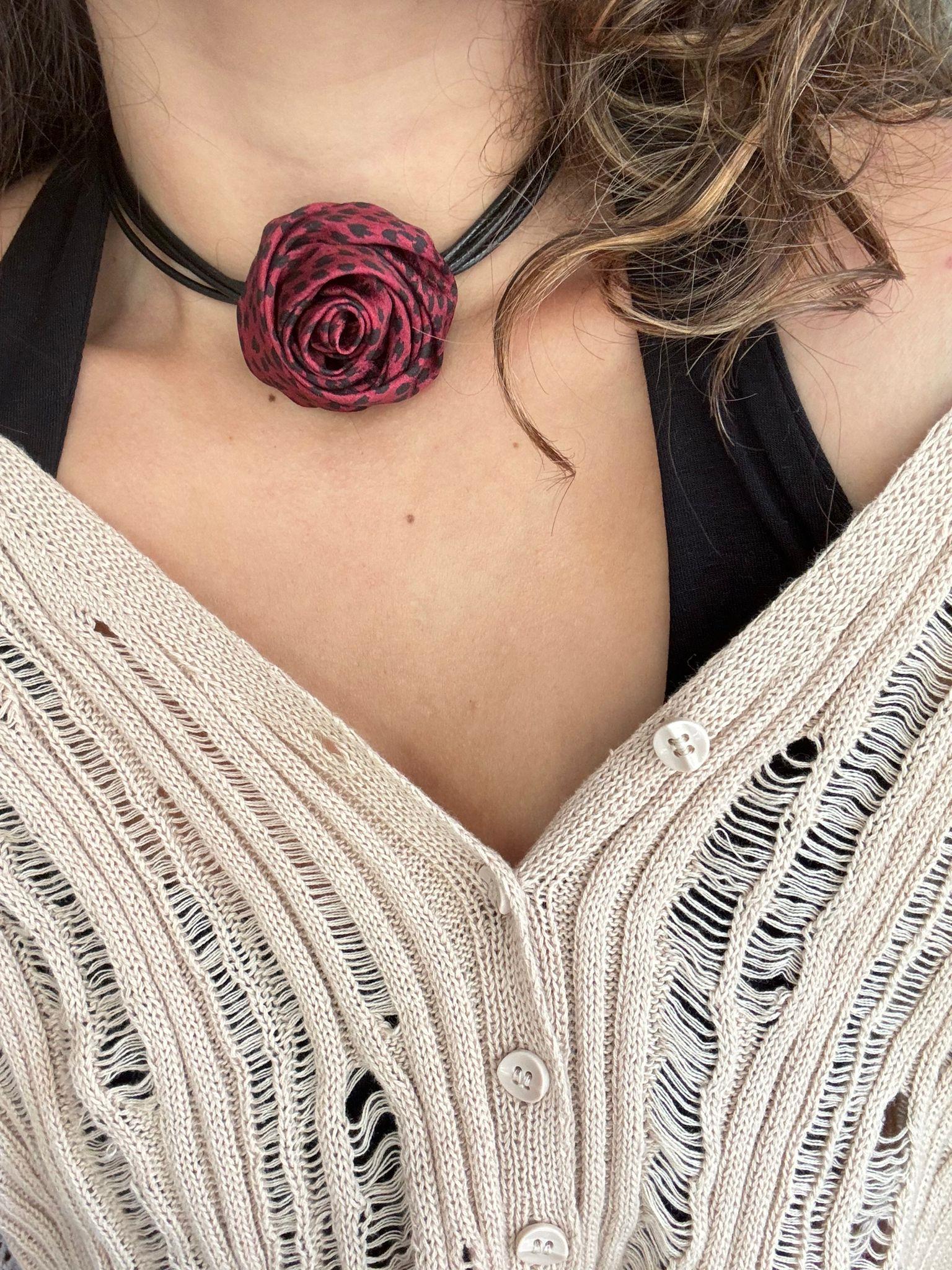 Bordo Leopar Choker
