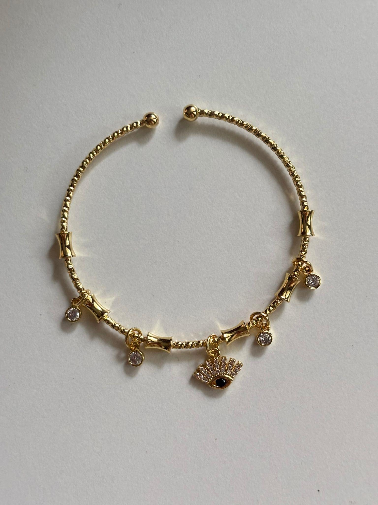 Göz Charm Gold Ayarlanabilir Bileklik