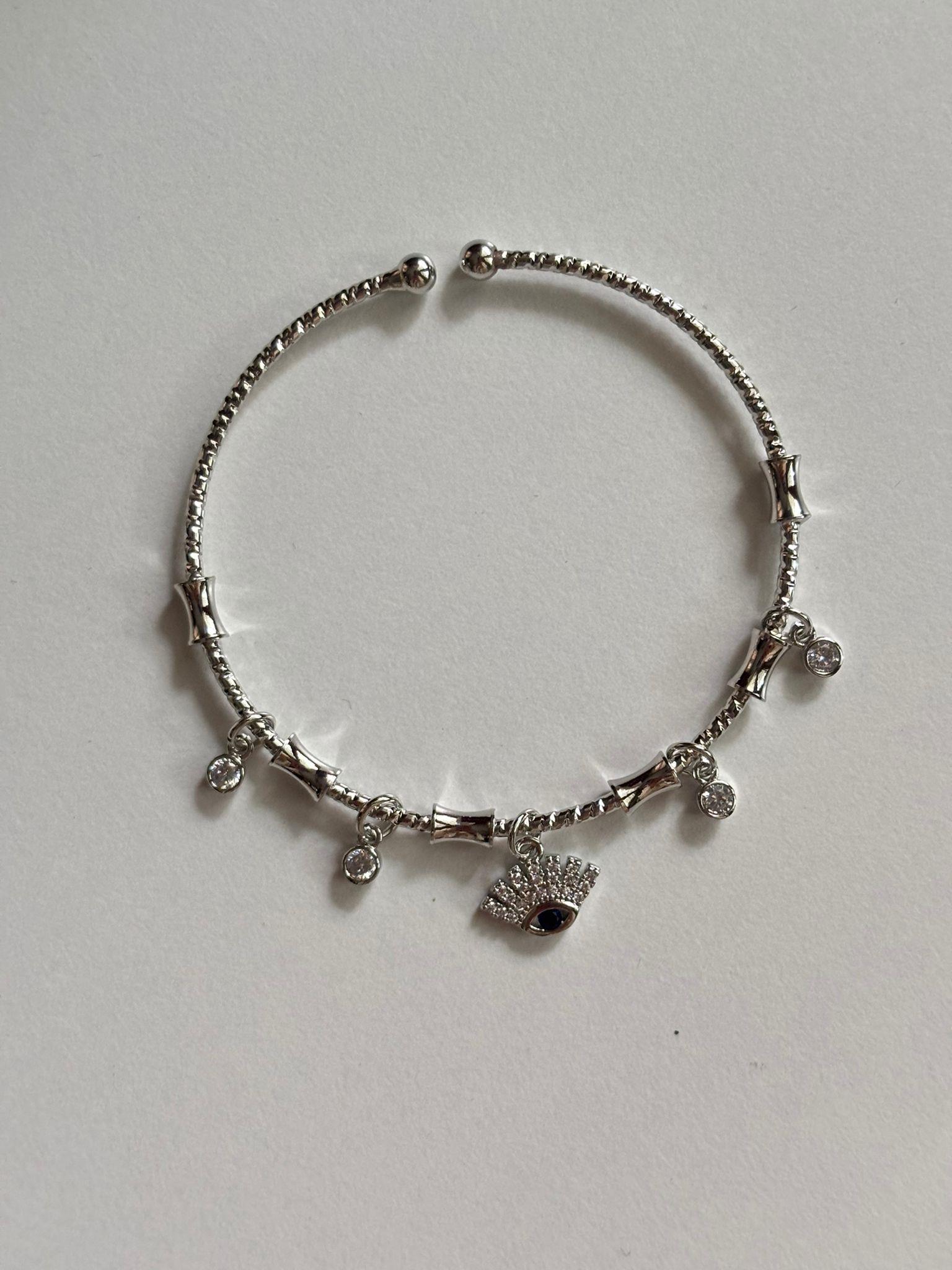 Göz Charm Silver Ayarlanabilir Bileklik