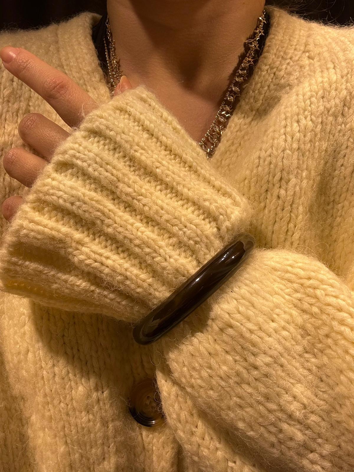 Kahve Akrilik İnce Kış Bileziği