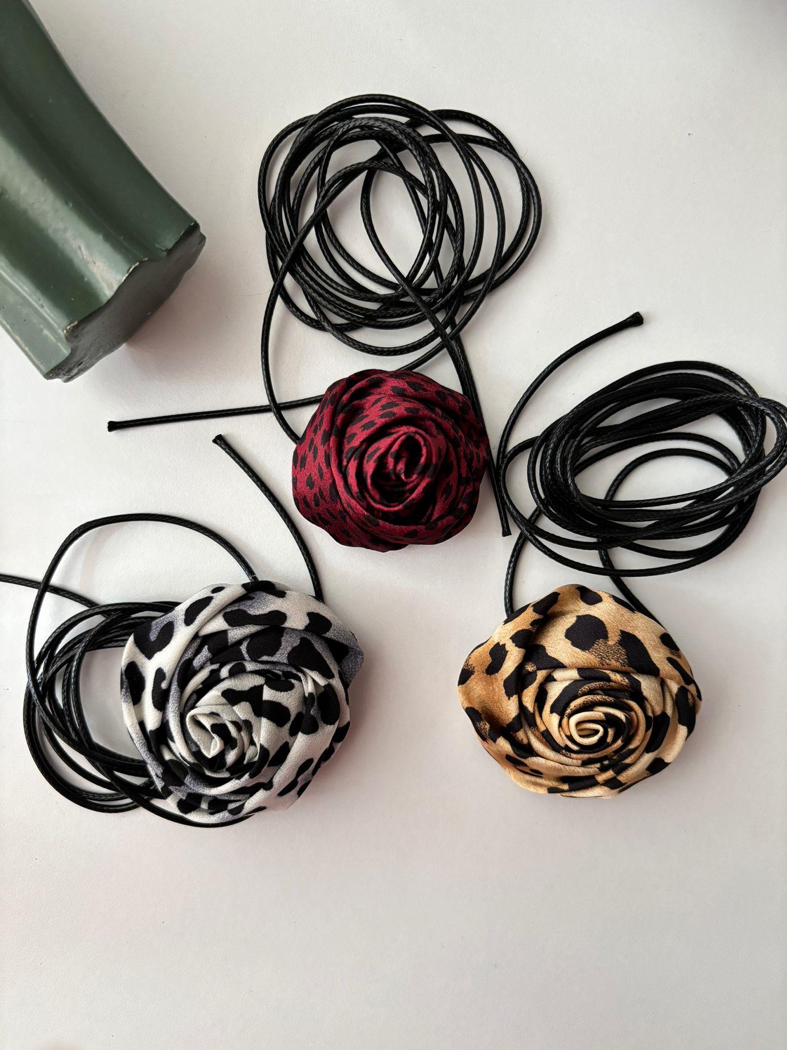 Kahve Leopar Choker
