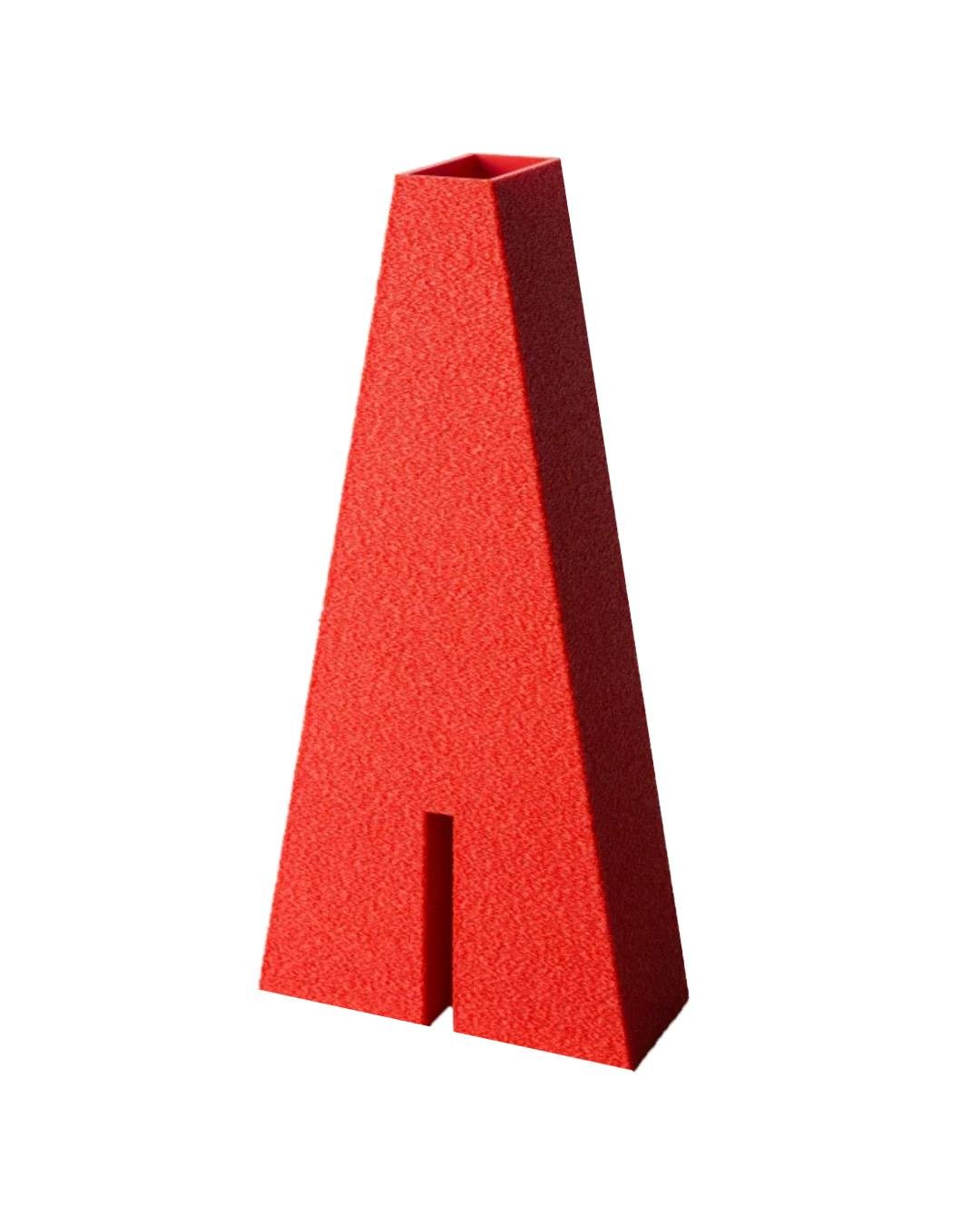 Das Pieces ''Obelisk No:2'' 3D Printed Red Vase