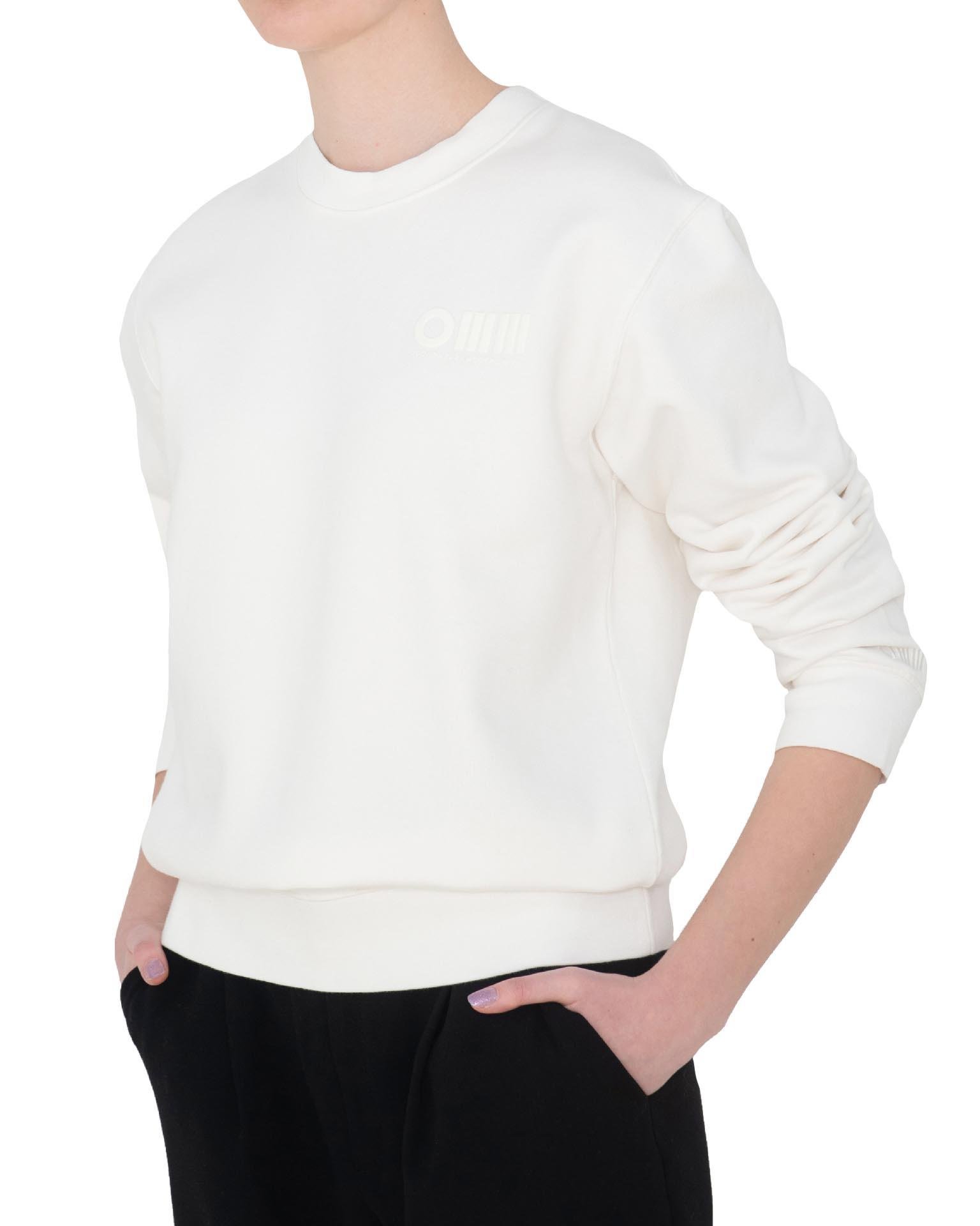OMM Baskılı Unisex Beyaz Sweatshirt