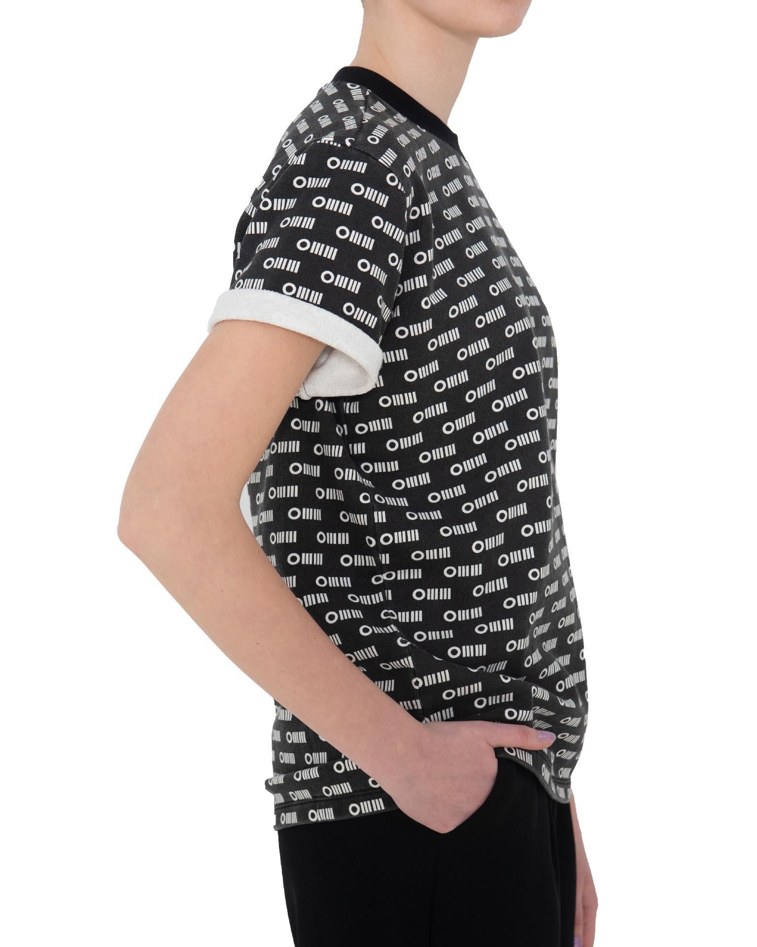 OMM Baskılı Unisex Siyah Tişört