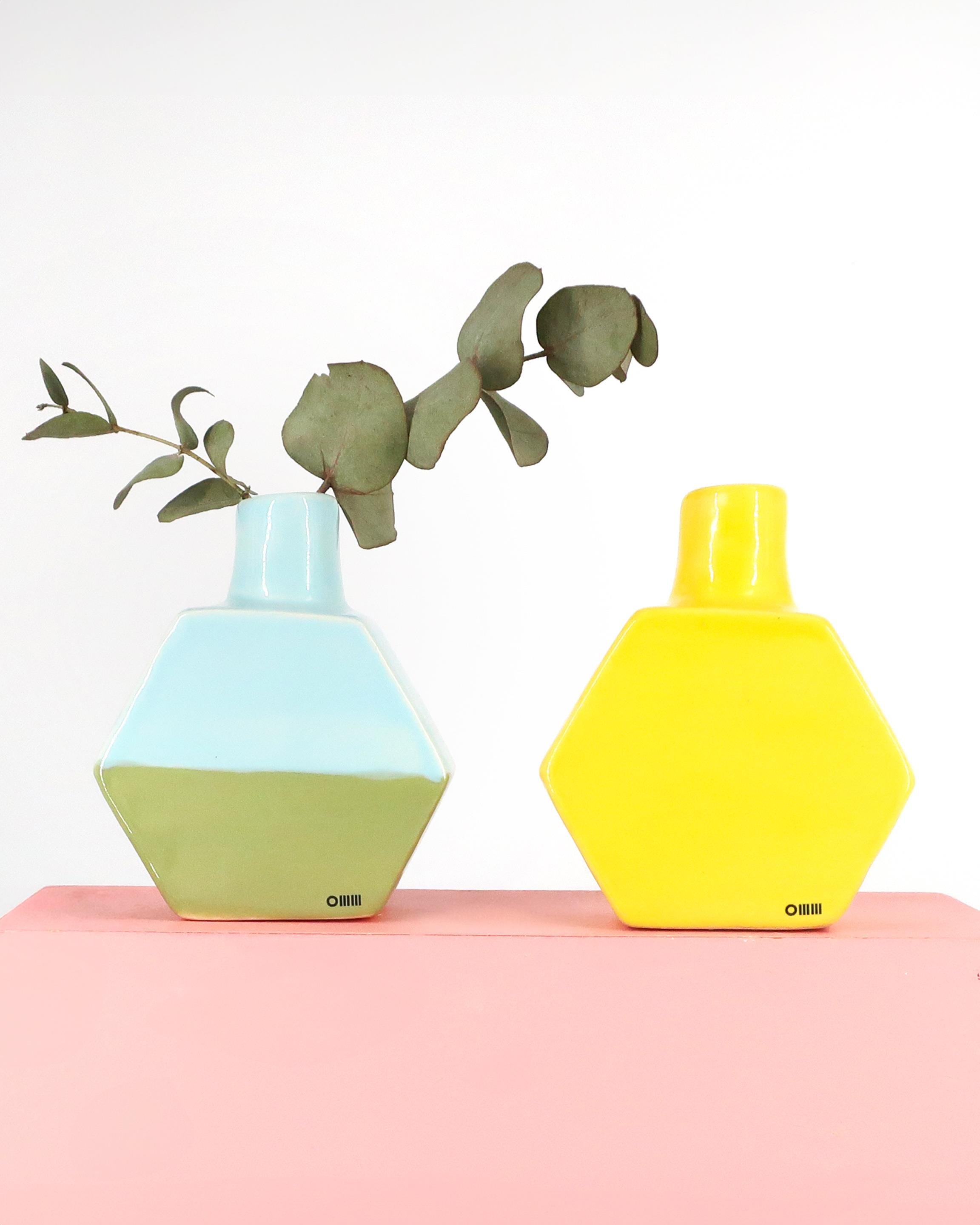 OMM x Cihannüma Blue & Green Hexagon Vase