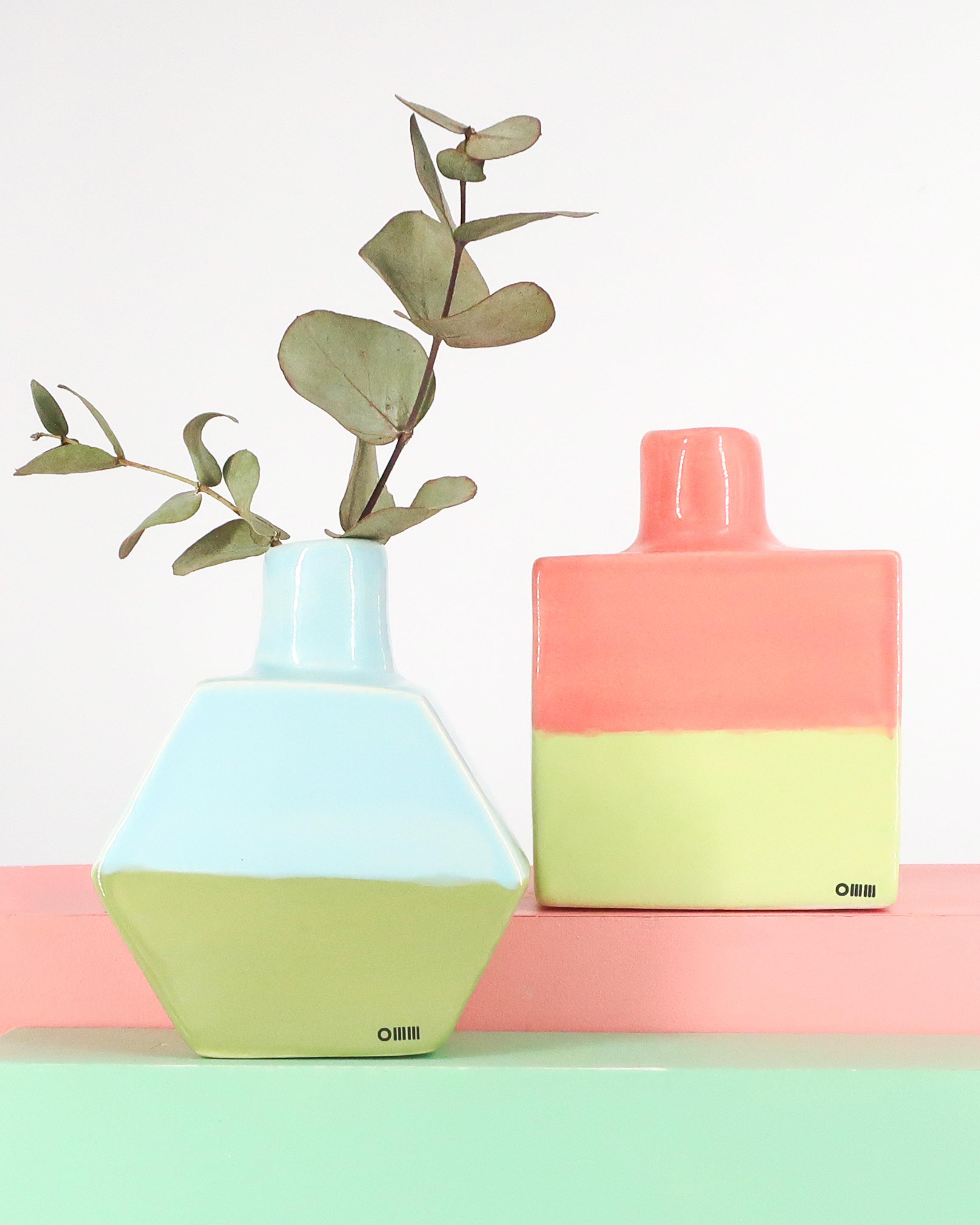 OMM x Cihannüma Blue & Green Hexagon Vase