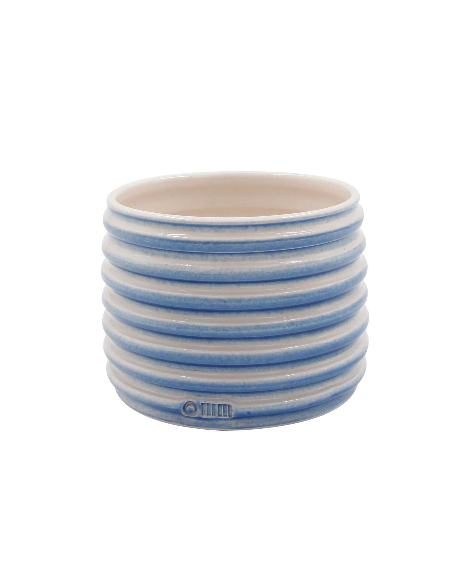 OMM x Mu Ceramic Blue White Flowerpot