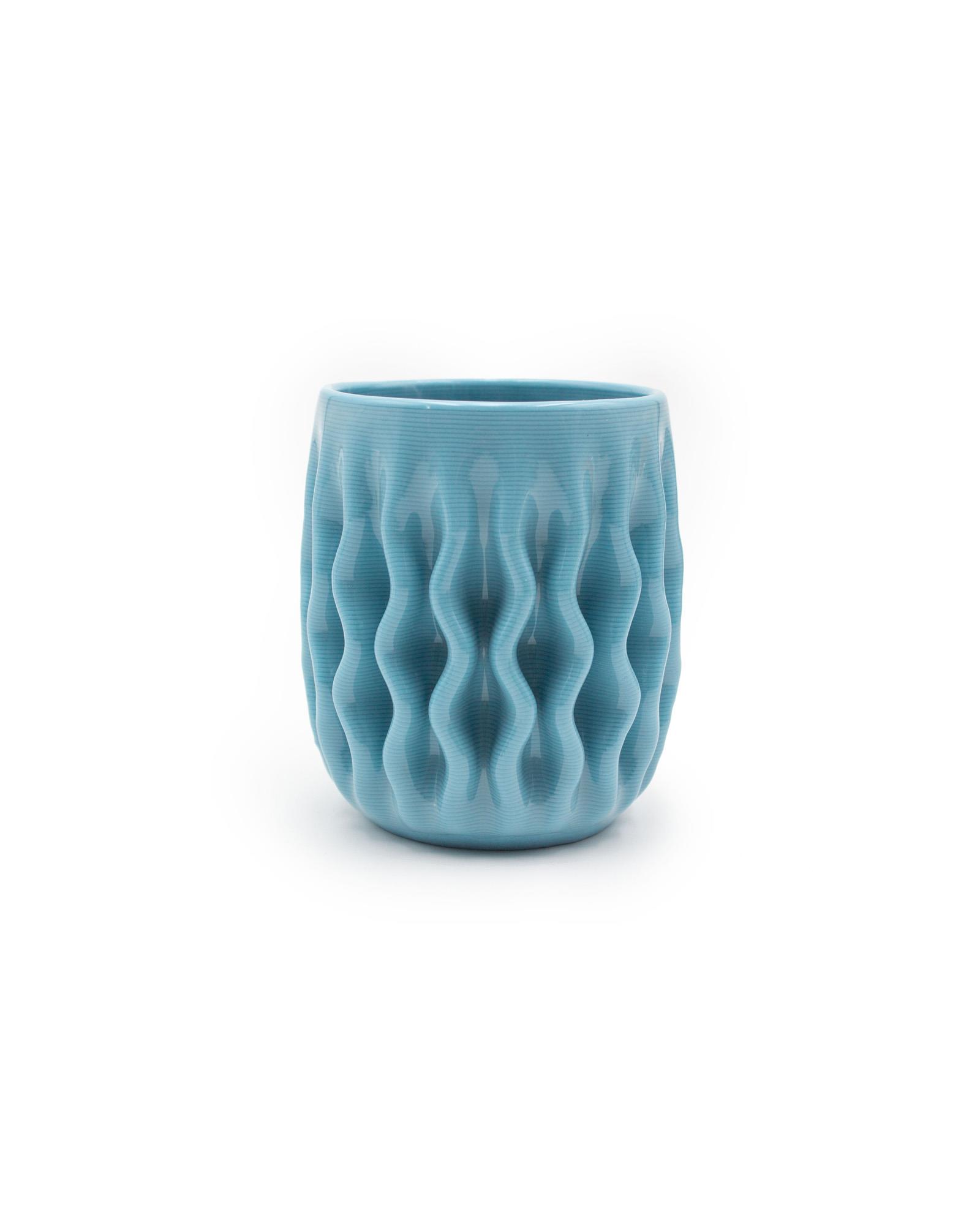 Solidified ''Entropy V1'' Light Blue Porcelain Cup