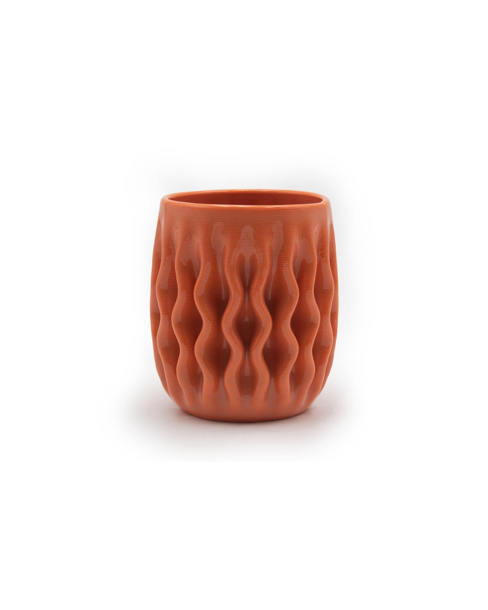 Solidified ''Entropy V1'' Orange Porcelain Cup                     