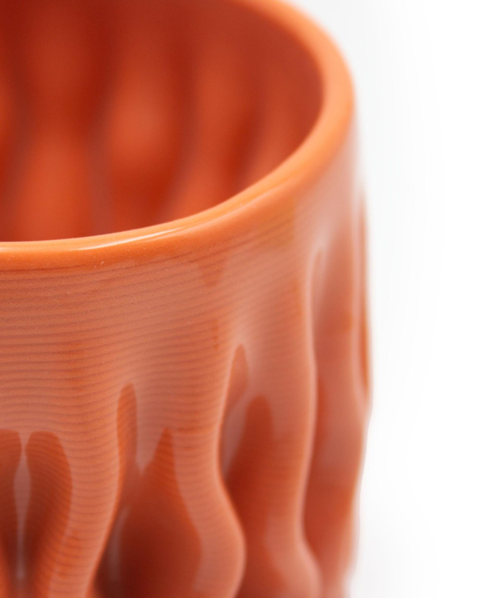 Solidified ''Entropy V1'' Orange Porcelain Cup                     