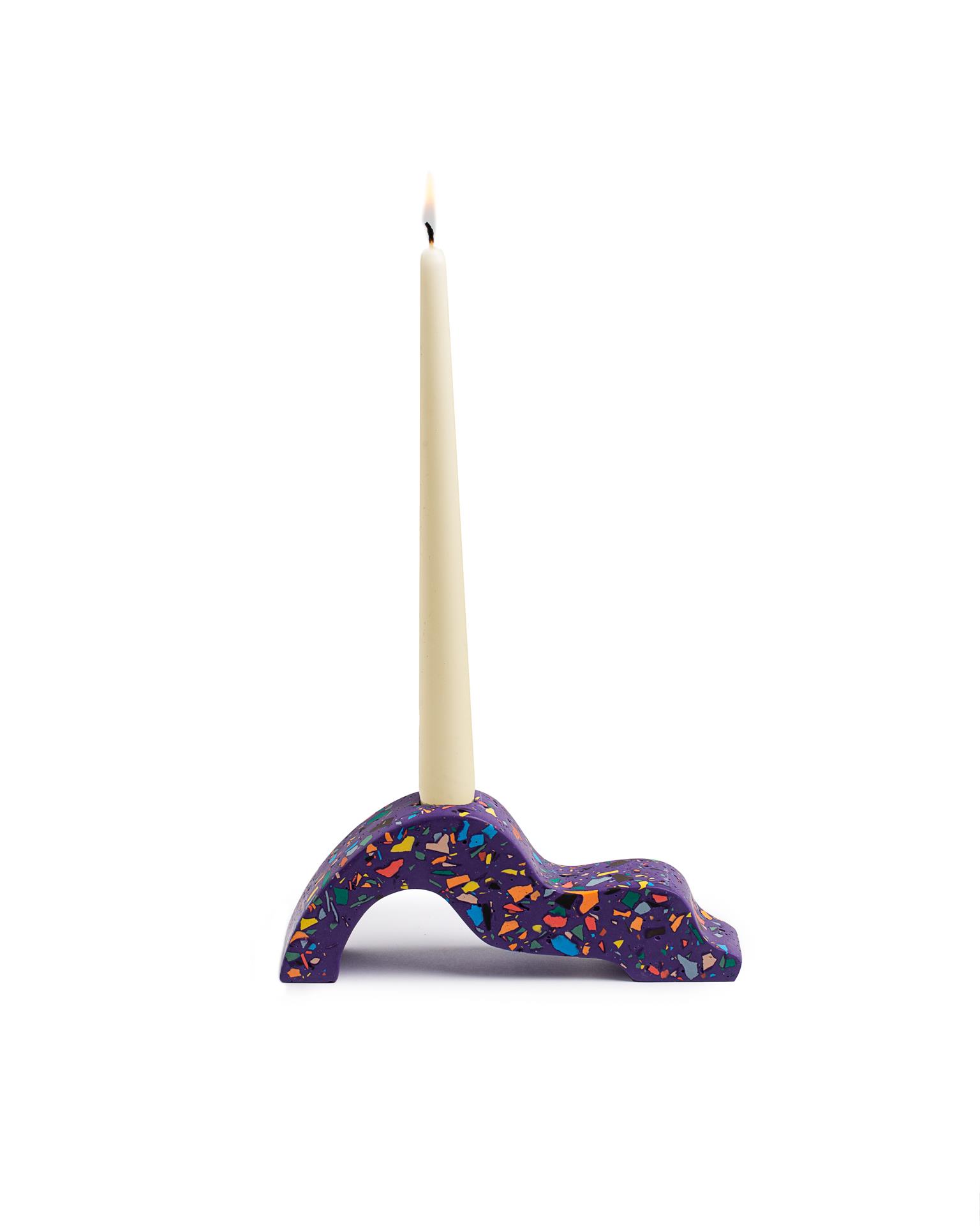 Tehanu Lab Terrazzo Blue Wave Candlestick             
