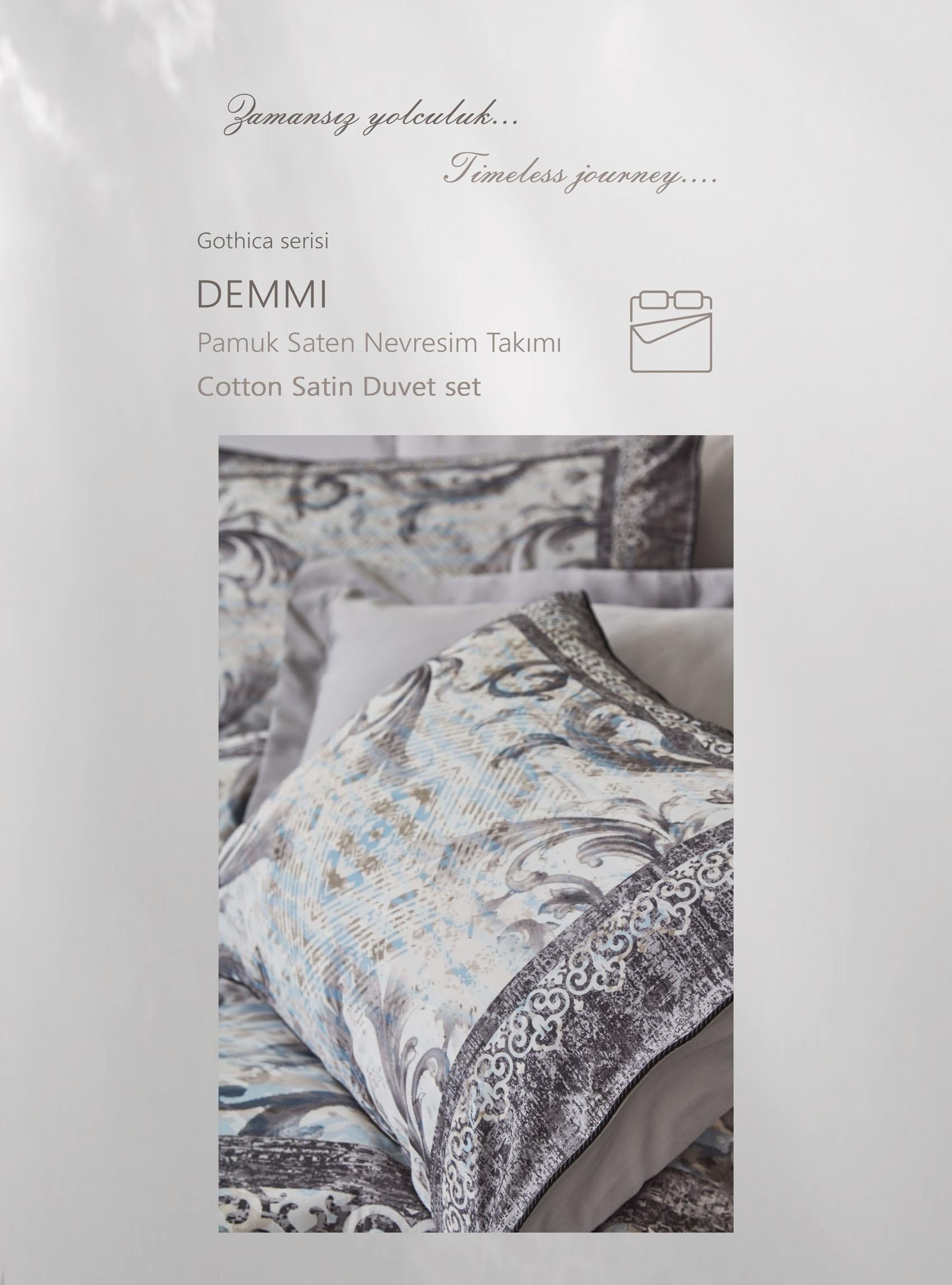 Demmi Pamuk Saten Nevresim Takımı Çift Kişilik