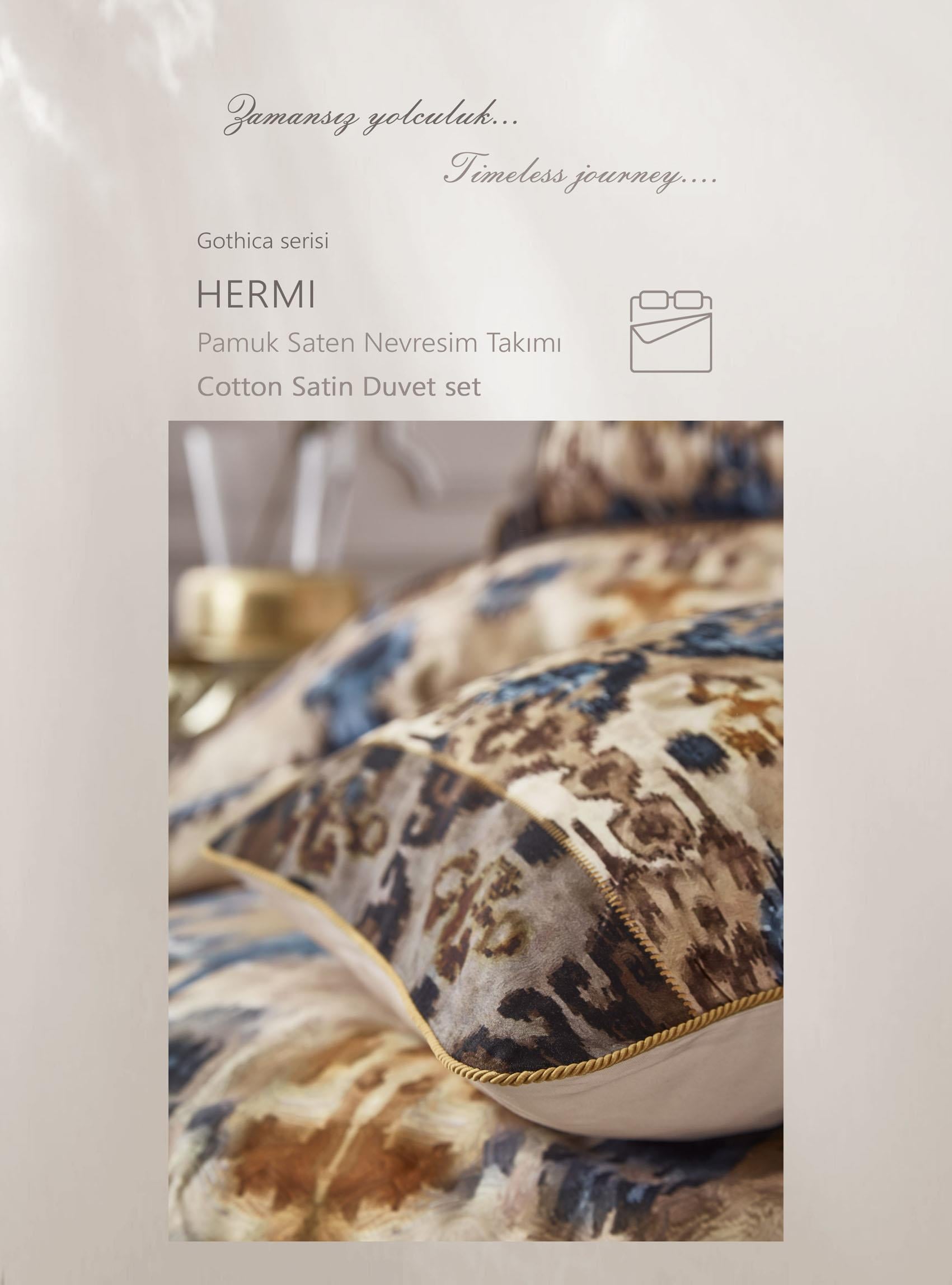 Hermi Pamuk Saten Nevresim Takımı Çift Kişilik