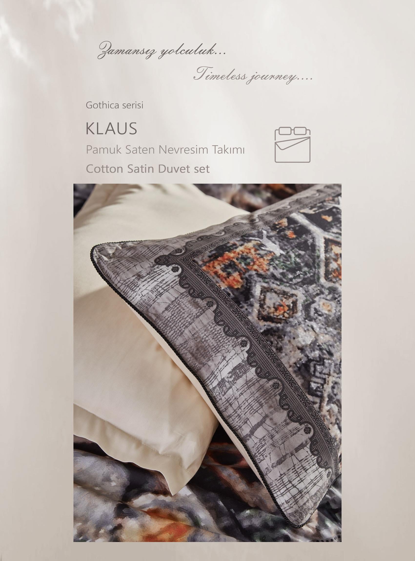 Klaus Pamuk Saten Nevresim Takımı Çift Kişilik