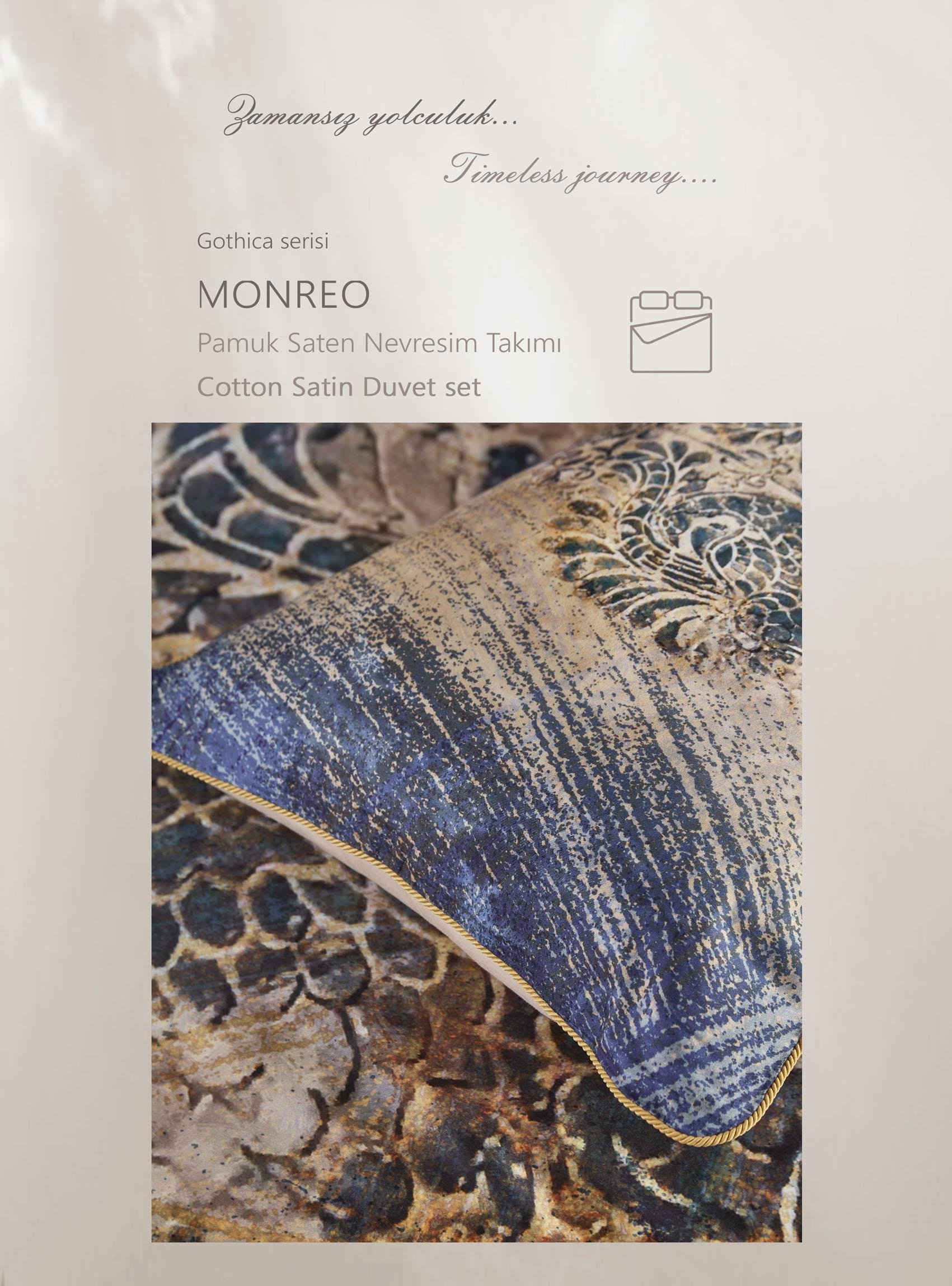 Monreo Pamuk Saten Nevresim Takımı Çift Kişilik