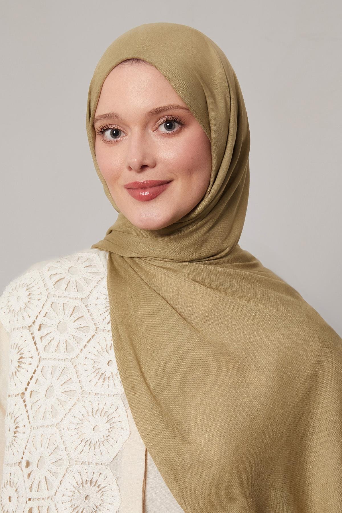 Fivescarf A.Yeşil Viskon Modal Düz Şal