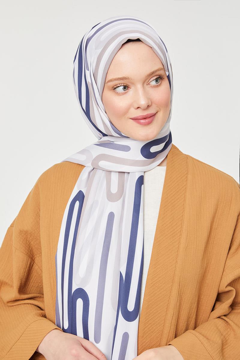 Fivescarf A.Vizon Ataç Desen Mono Krep Şal
