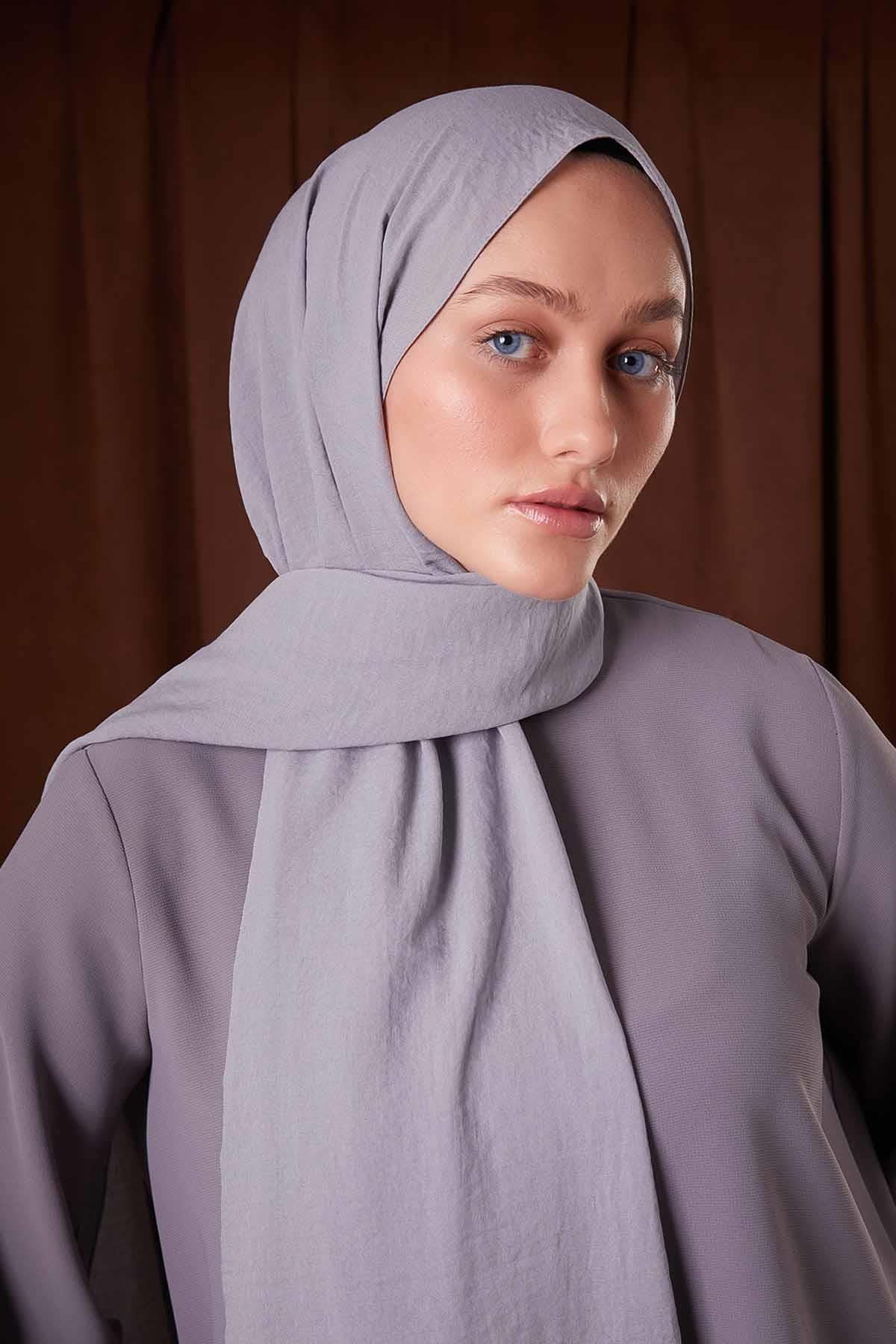 Fivescarf A.Gri Düz Luna Cotton Şal