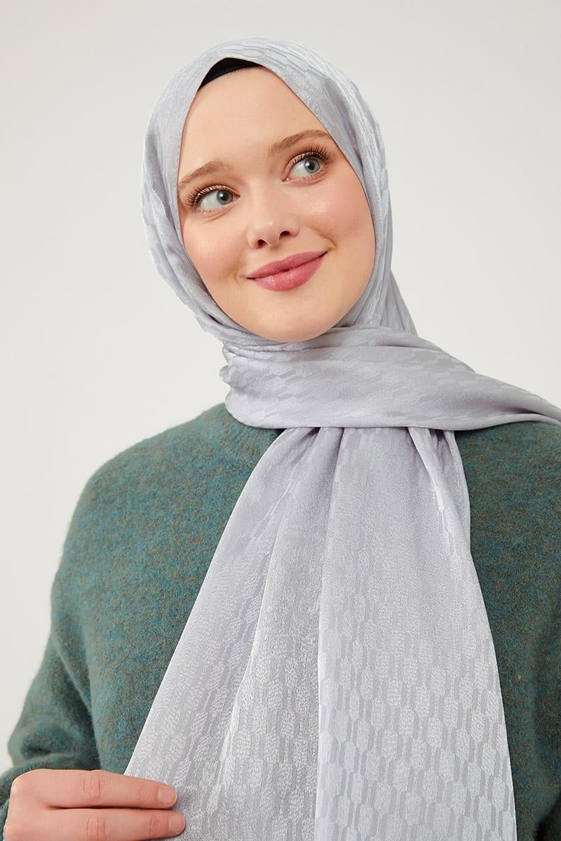 Fivescarf A.Gümüş Burgu Desen Jakarlı Elegance Şal
