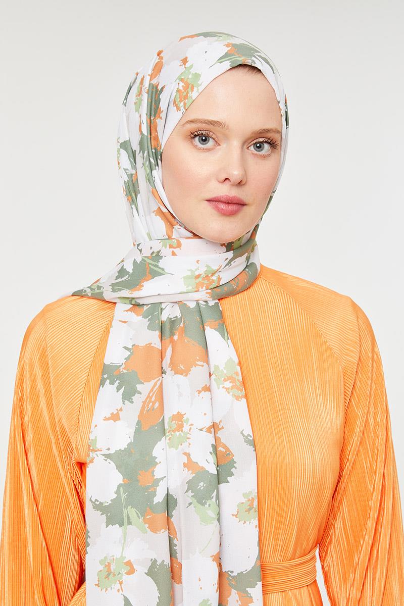 Fivescarf A.Taba Büyük Çiçek Desenli Mono Şal