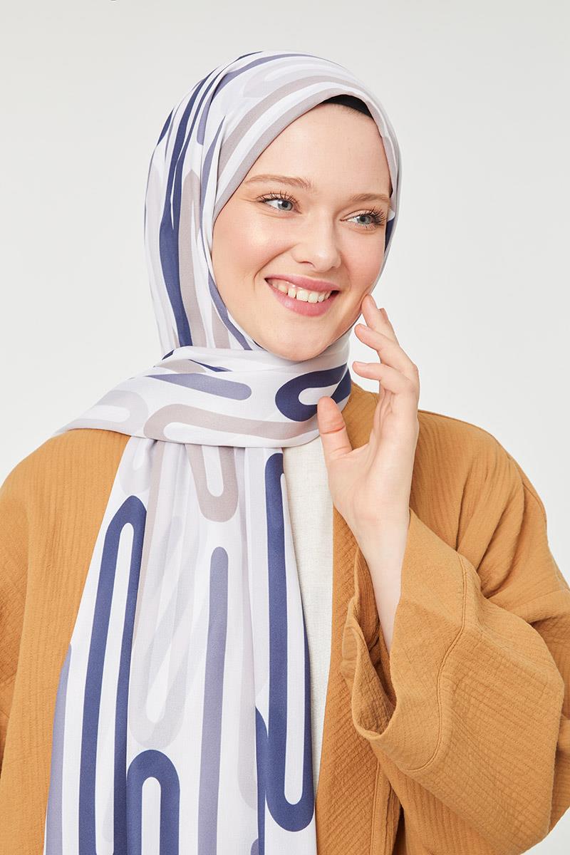 Fivescarf A.Vizon Ataç Desen Mono Krep Şal