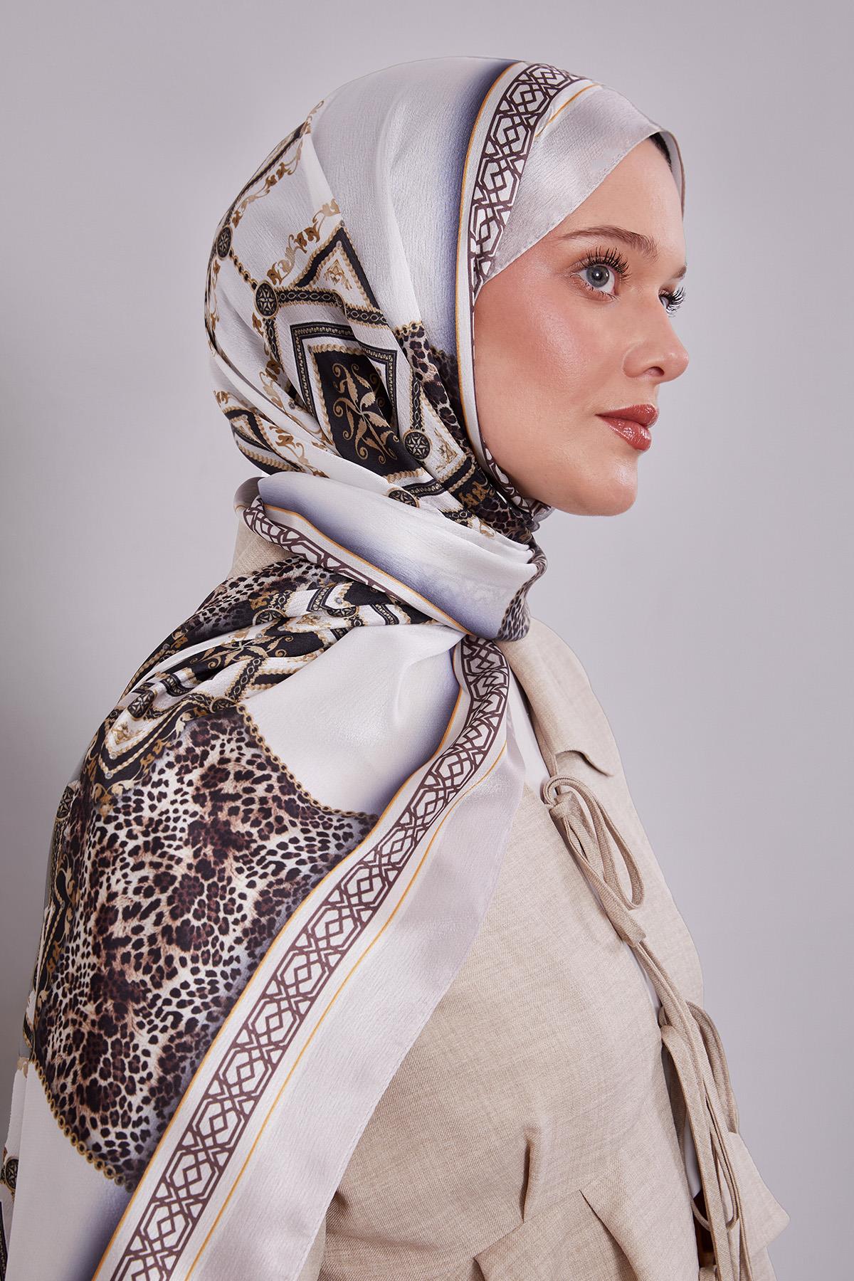 Fivescarf A.Vizon Geometrik Desen Vual İpek Şal