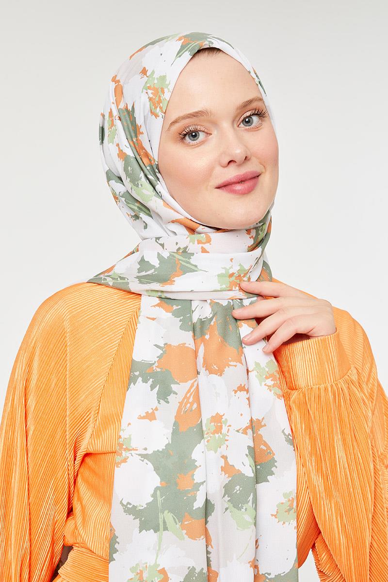 Fivescarf A.Taba Büyük Çiçek Desenli Mono Şal
