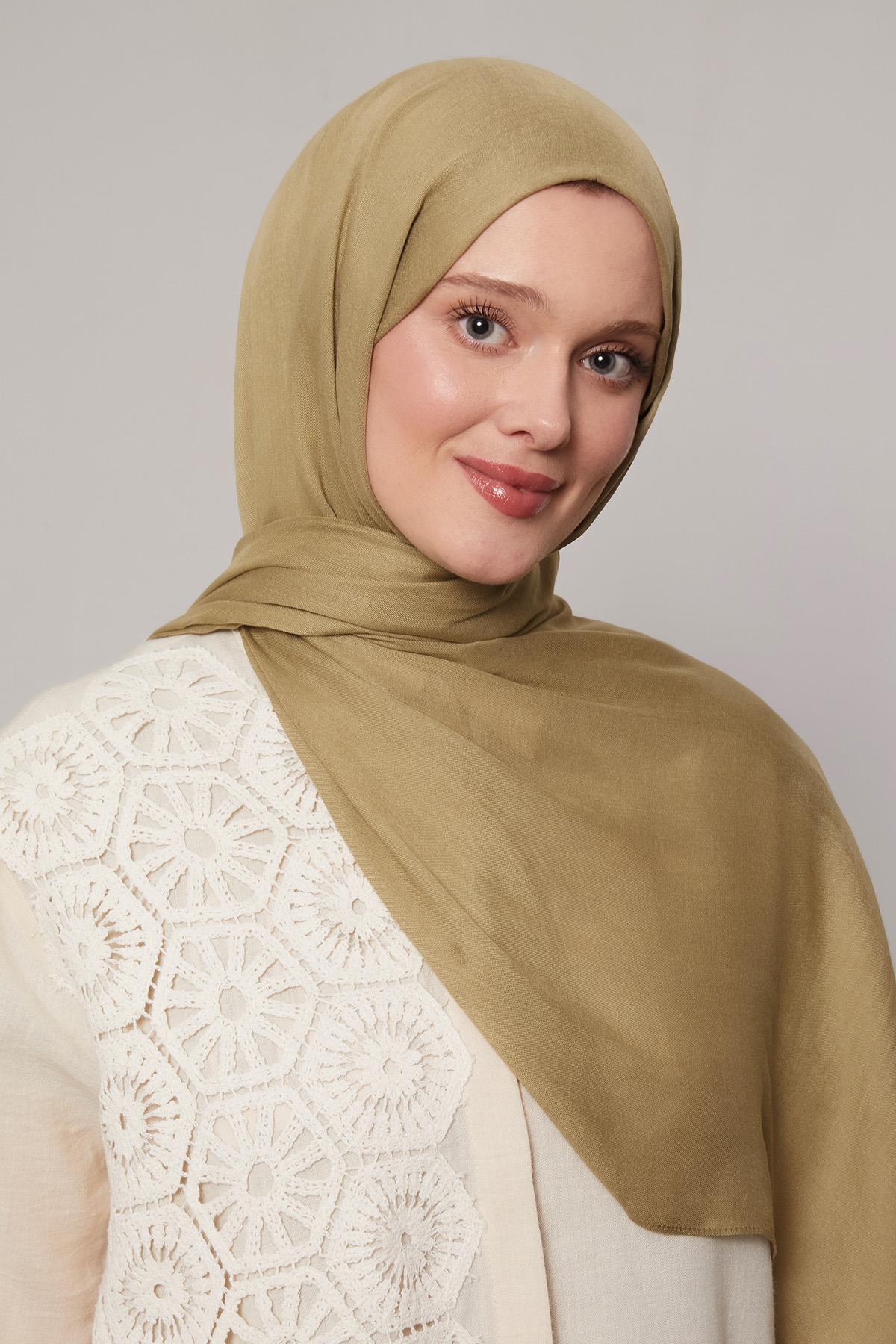 Fivescarf A.Yeşil Viskon Modal Düz Şal