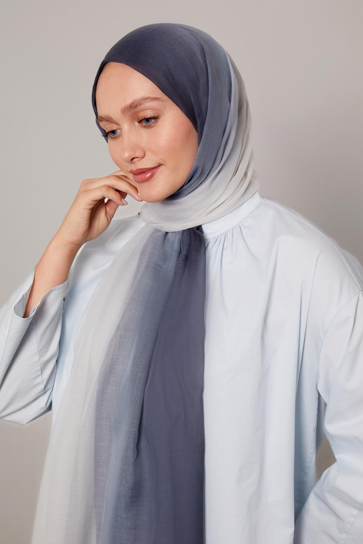 Fivescarf A.Gri Geçişli Comfort Şal