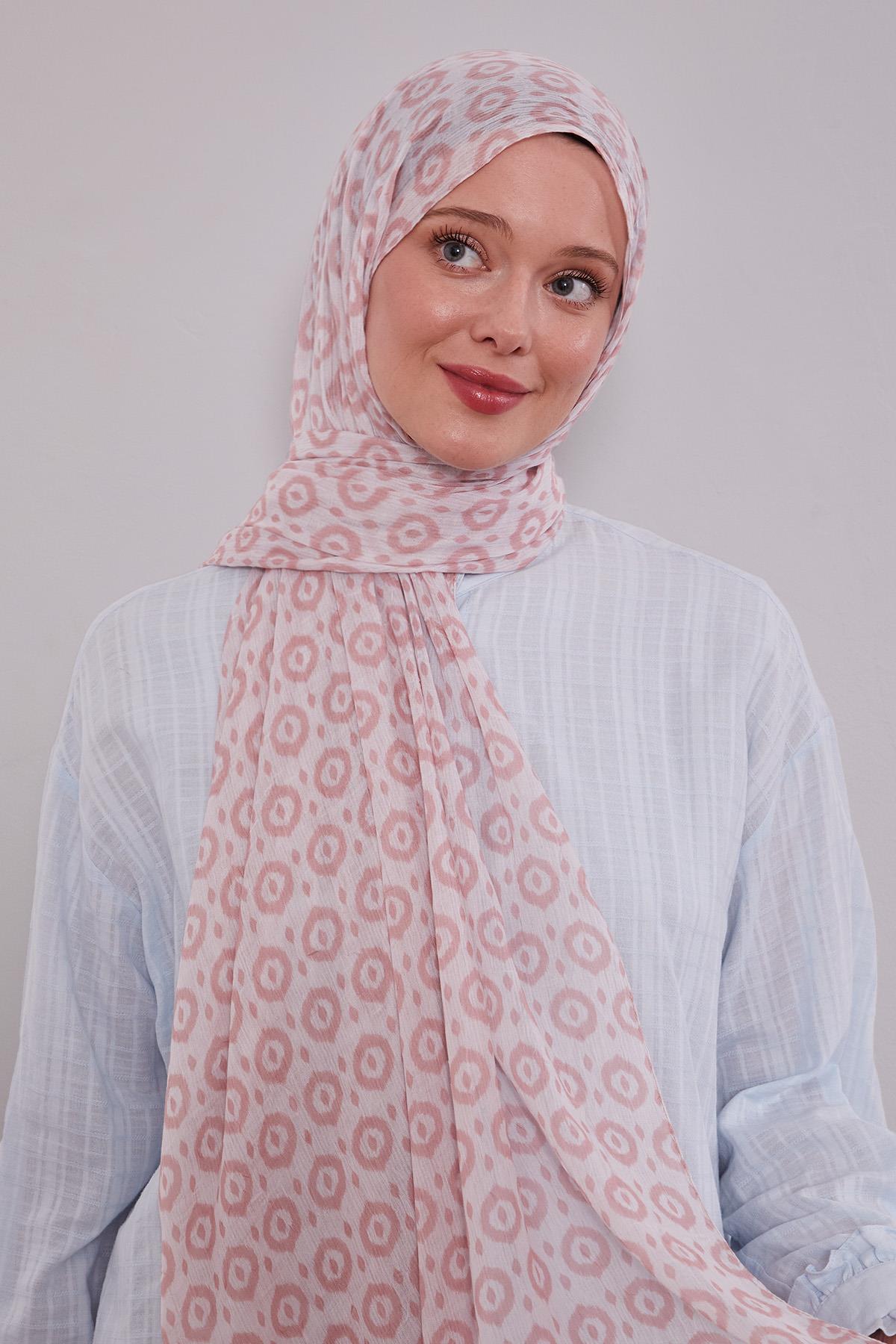 Fivescarf A.Pembe Micro Desenli Craze Comfort Şal